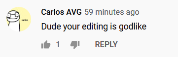 Youtube comment wonderful video editing