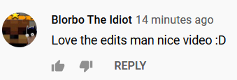 Youtube comment excellent video editing